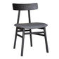 FARLOW OAK DINING CHAIR SANDBLASTED BLACK FABRIC SEAT
