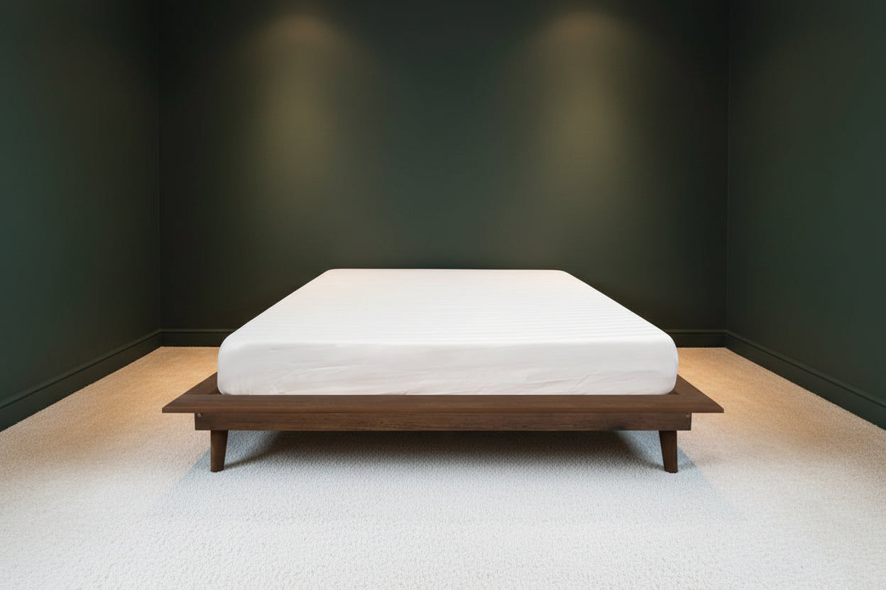 GATSBY WHITE CEDAR QUEEN PLATFORM BED  NATURAL - MyChocolateWood
