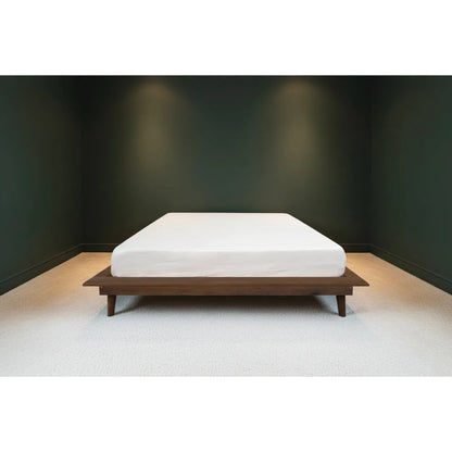 Gatsby Solid Mindi Timber Queen Platform Bed in Natural - Chocolate Wood