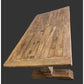 Rhiannon Farmhouse Rustic Dining Table 245cm with 2 Benches - Chocolate Wood