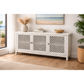 Rafael Recycled Elm Buffet in Distressed White, 3 Lattice Doors 180cm - Chocolate Wood