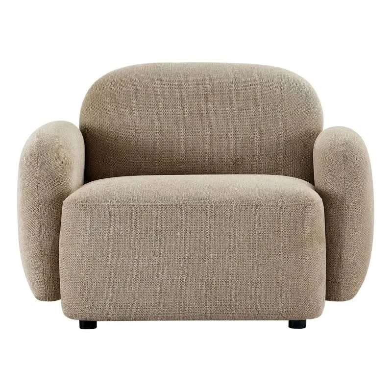 LORELEI CHENILLE ARMCHAIR/OCCSIONAL CHAIR TAUPE - MyChocolateWood