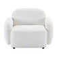 Lorelei Chenille Armchair / Occasional Chair in White - Chocolate Wood