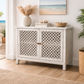 RAFAEL WHITE RECYCLED ELM BUFFET WITH A RUBBED BACK FINISH & 2 LATTICE DOORS - MyChocolateWood