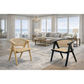 Ravella Solid Elmwood / Rattan Chair in Black - Chocolate Wood