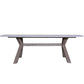 ROSALI 2-TONE WHITE CONCRETE TOP & SOLID ACACIA PEWTER RECTANGULAR DINING TABLE 180CM