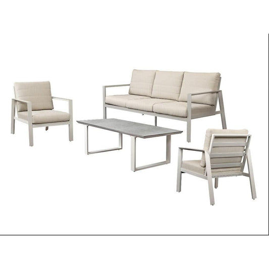 MONARD 4 PIECE OUTDOOR SOFA SET CREAM - MyChocolateWood