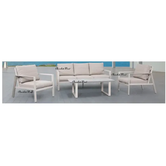 MONARD 4 PIECE OUTDOOR SOFA SET CREAM - MyChocolateWood