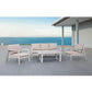 Frinton 4-Piece Outdoor Sofa / Lounge Set in Cream - Chocolate Wood