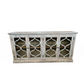 REINA GREYWASHED RECYCLED TIMBER/GLASS 4-DOOR BUFFET/SIDEBOARD - MyChocolateWood