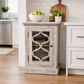 REINA GREYWASHED RECYCLED TIMBER/HERITAGE METAL 1-DOOR BEDSIDE TABLE/CABINET - MyChocolateWood
