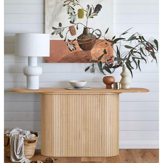 REMY NATURAL ASH CONSOLE/HALL TABLE IN NATURAL ASH COLOUR - MyChocolateWood