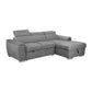 Sutton Fabric 2-Seater Sofa with Single Bed, right hand facing chaise, Dark Grey front