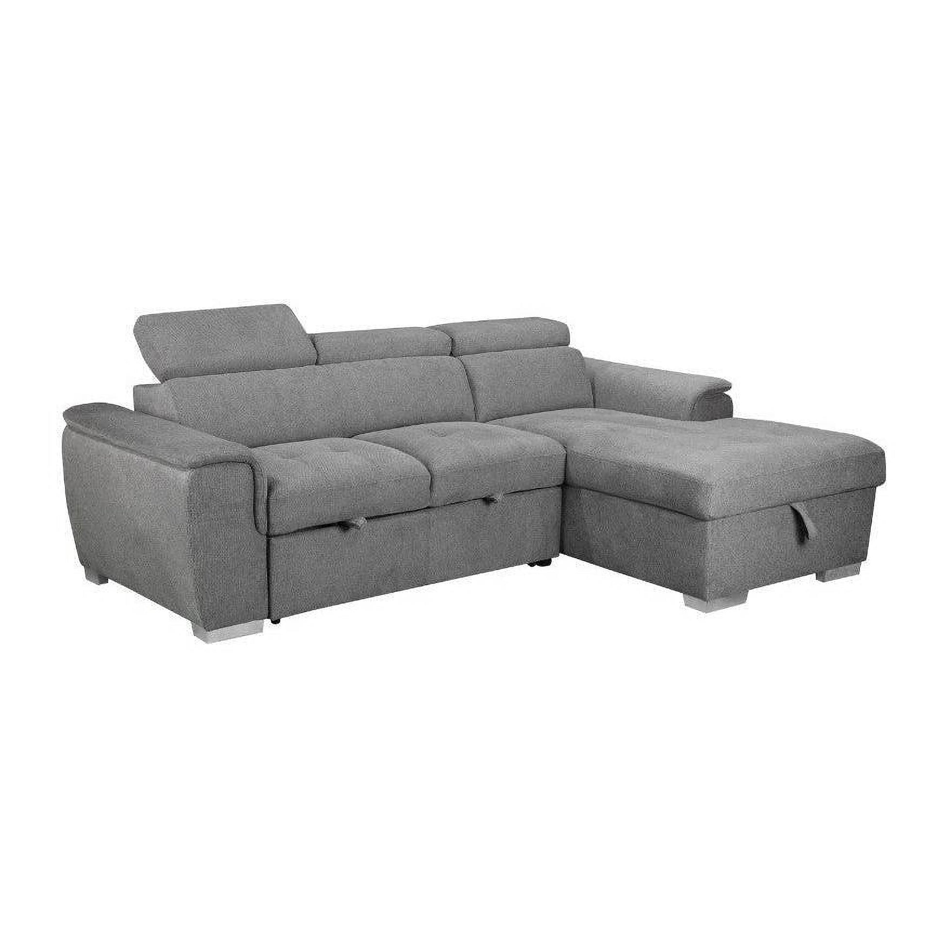Sutton Fabric 2-Seater Sofa with Single Bed, right hand facing chaise, Dark Grey front