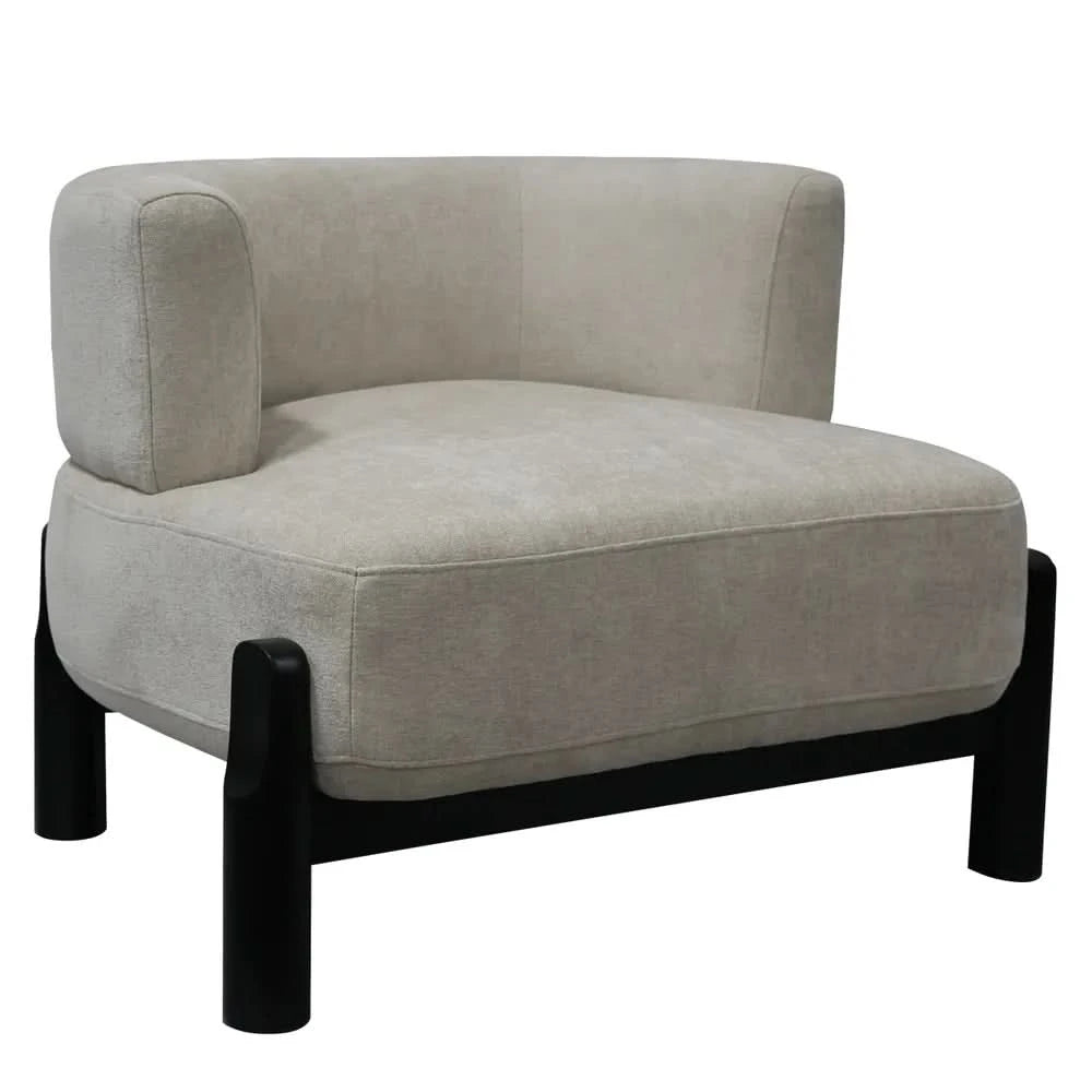 NAPIER FAWN CHENILLE FABRIC OCCASIONAL CHAIR - MyChocolateWood