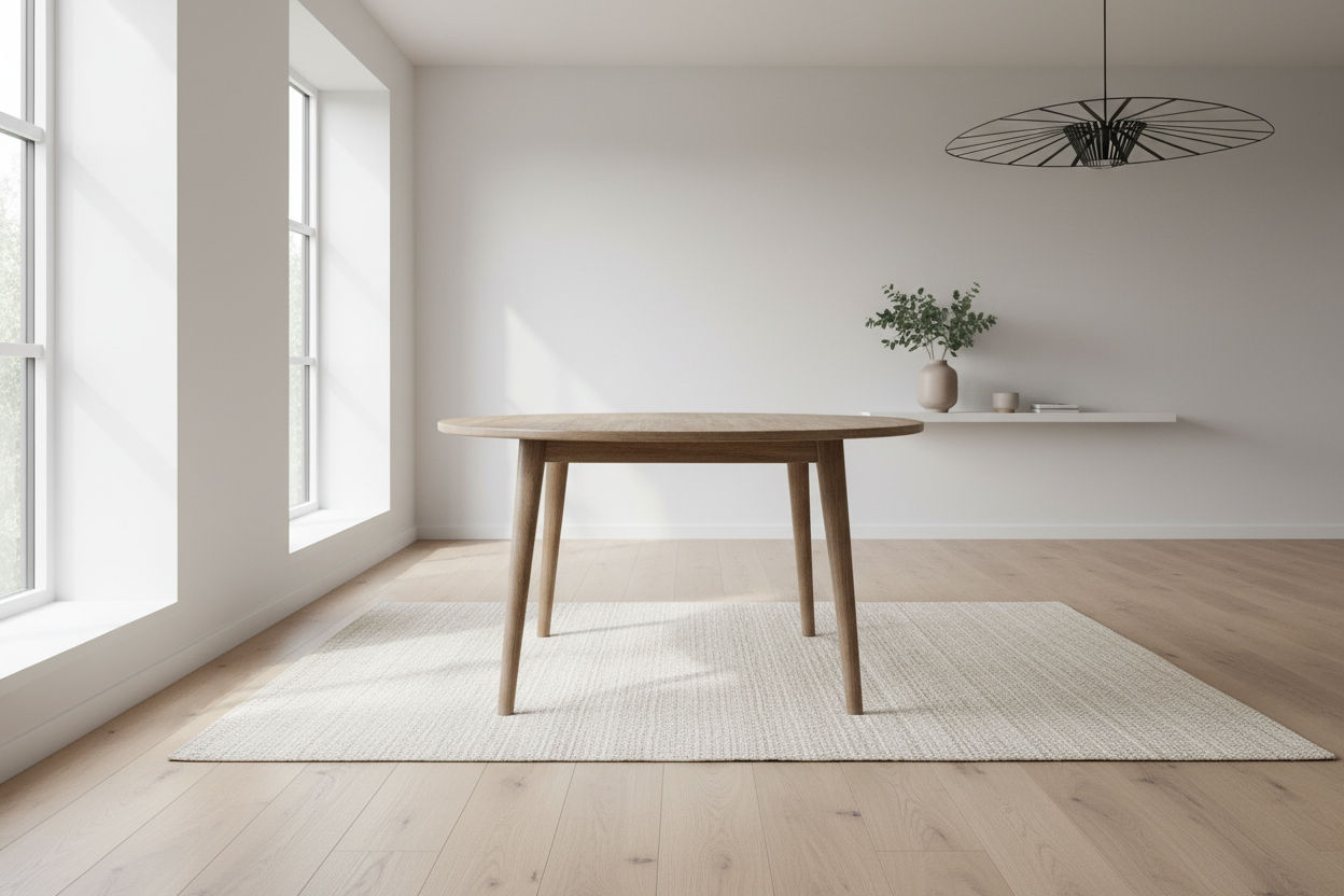 FITAN SOLID OAK ROUND DINING TABLE 120CM NATURAL - MyChocolateWood