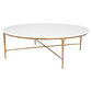 SOREN MARBLE ROUND COFFEE TABLE - BRASS FRAME DIA:120CM - MyChocolateWood