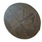QUENTIN ROUND PARQUETRY DINING TABLE IN RECYCLED ELM & IRON  140CM DIAMETER - MyChocolateWood