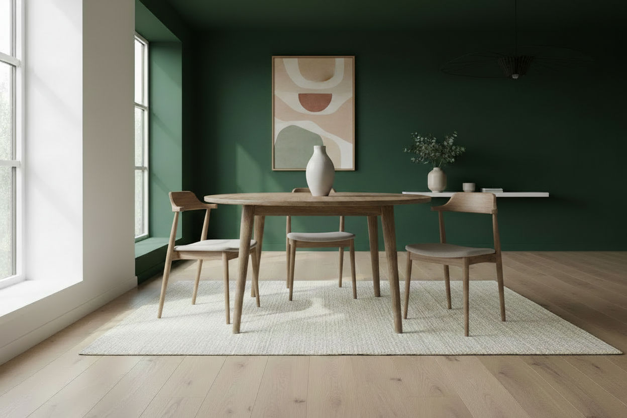 FITAN SOLID OAK ROUND DINING TABLE 120CM NATURAL - MyChocolateWood