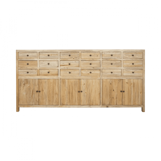 JOELLE 18-DRAWER 6-DOOR FILE CABINET DISTRESSED NATURAL - MyChocolateWood