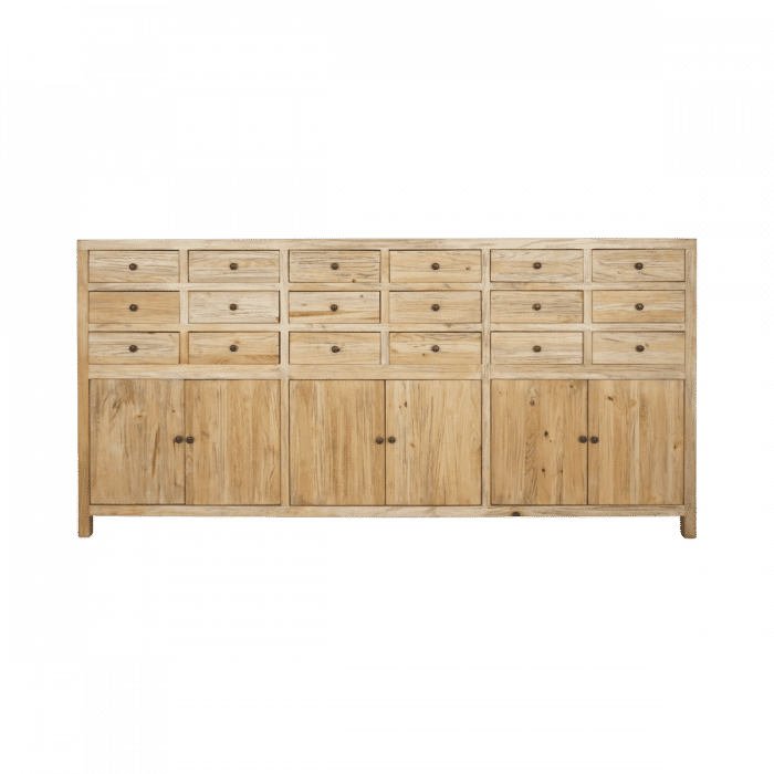 Joelle 18-Drawer 6-Door File Cabinet in Distressed Rustic - Chocolate Wood