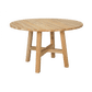 Joelle Pinewood Round Dining Table 120cm in Distressed Rustic - Chocolate Wood