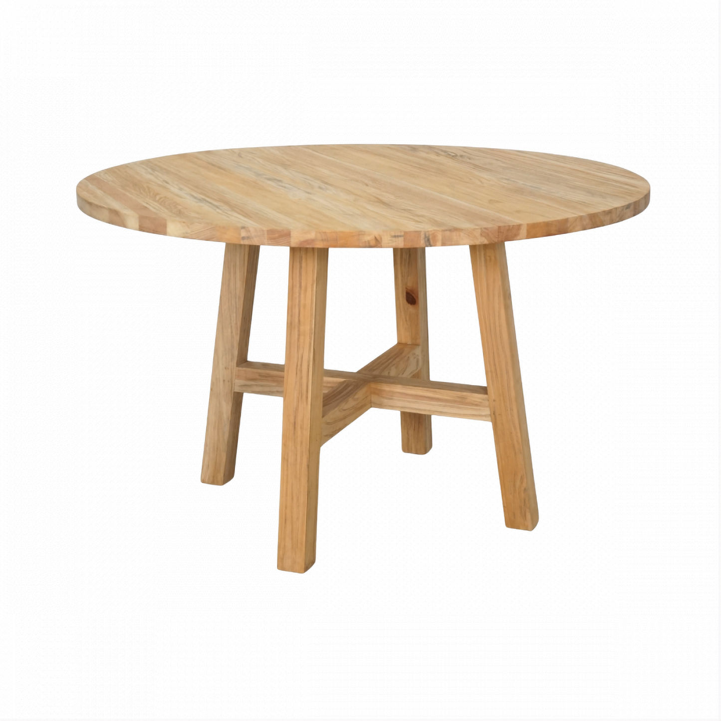 Joelle Pinewood Round Dining Table 120cm in Distressed Rustic - Chocolate Wood