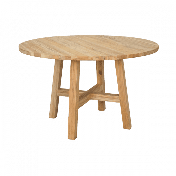 Joelle Pinewood Round Dining Table 120cm in Distressed Rustic - Chocolate Wood