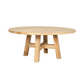 Joelle Pinewood Round Coffee Table 100cm in Distressed Rustic - Chocolate Wood