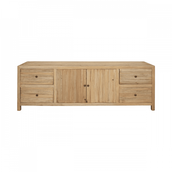 JOELLE 4-DRAWER 2-DOOR CABINET/SIDEBOARD/BUFFET DISTRESSED RUSTIC - MyChocolateWood