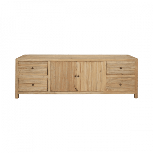 JOELLE 4-DRAWER 2-DOOR CABINET/SIDEBOARD/BUFFET DISTRESSED RUSTIC - MyChocolateWood