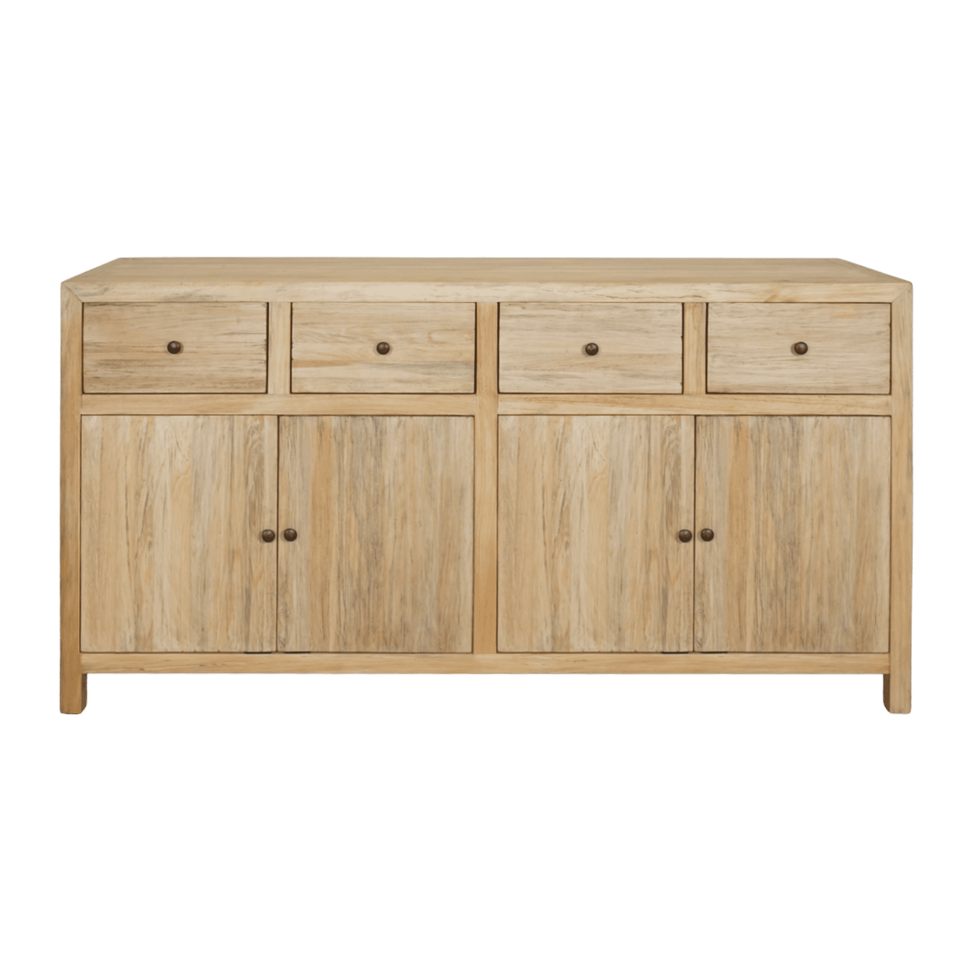 Joelle 4-Drawer 4-Door Sideboard in Distressed Rustic - Chocolate Wood
