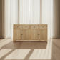 Joelle 4-Drawer 4-Door Sideboard / Buffet in Distressed Rustic - Chocolate Wood