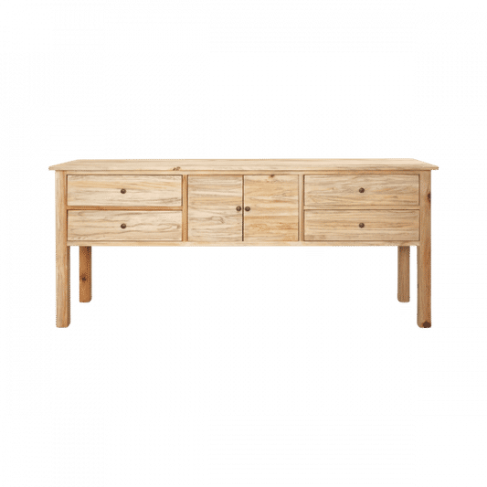 JOELLE 4-DRAWER 2-DOOR BUFFET/SIDEBOARD DISTRESSED NATURAL - MyChocolateWood
