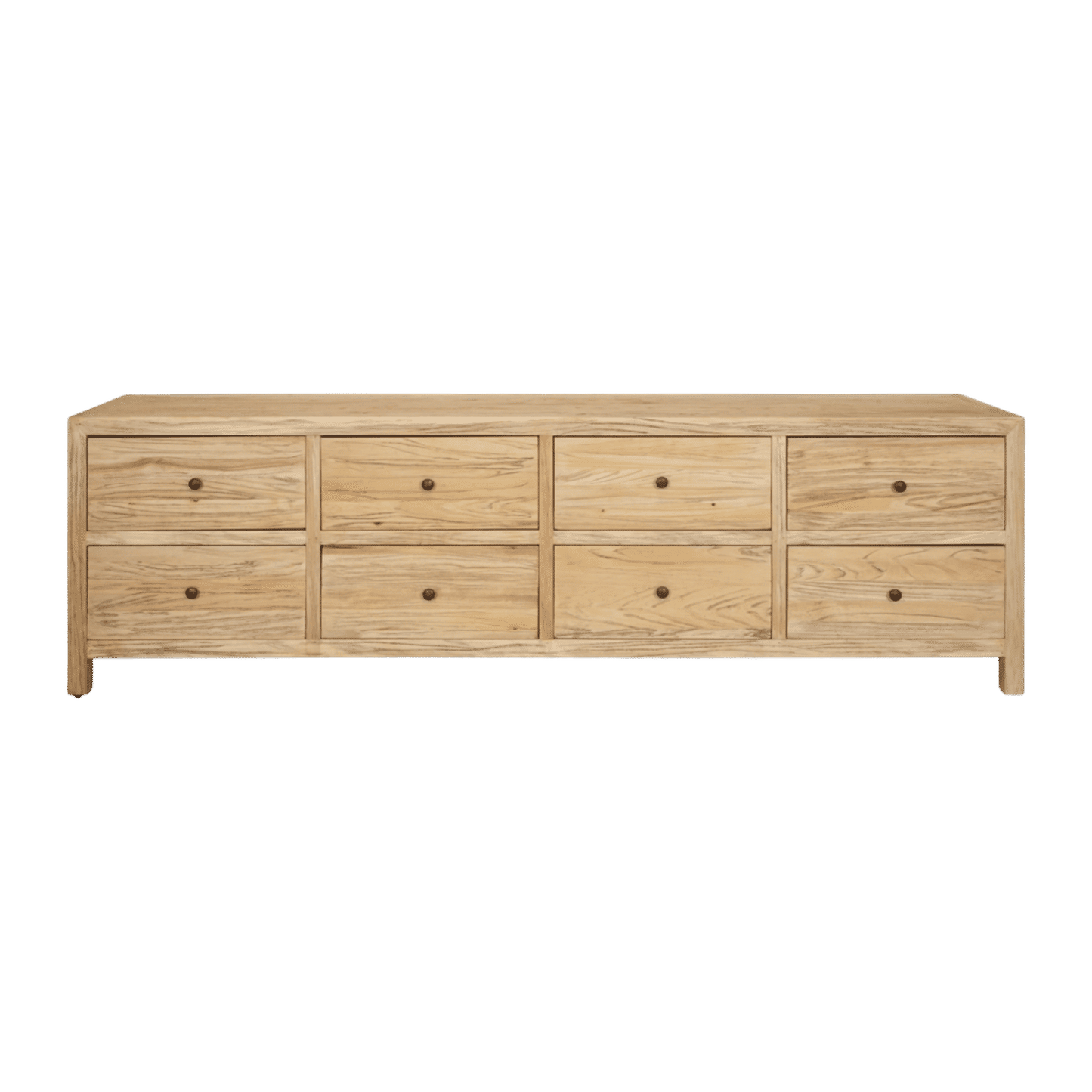 Joelle 8-Drawer Lowboy in Distressed Rustic - Chocolate Wood