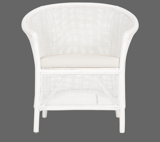 GALILEO WHITE RATTAN ARMCHAIR LOUNGE CHAIR - MyChocolateWood