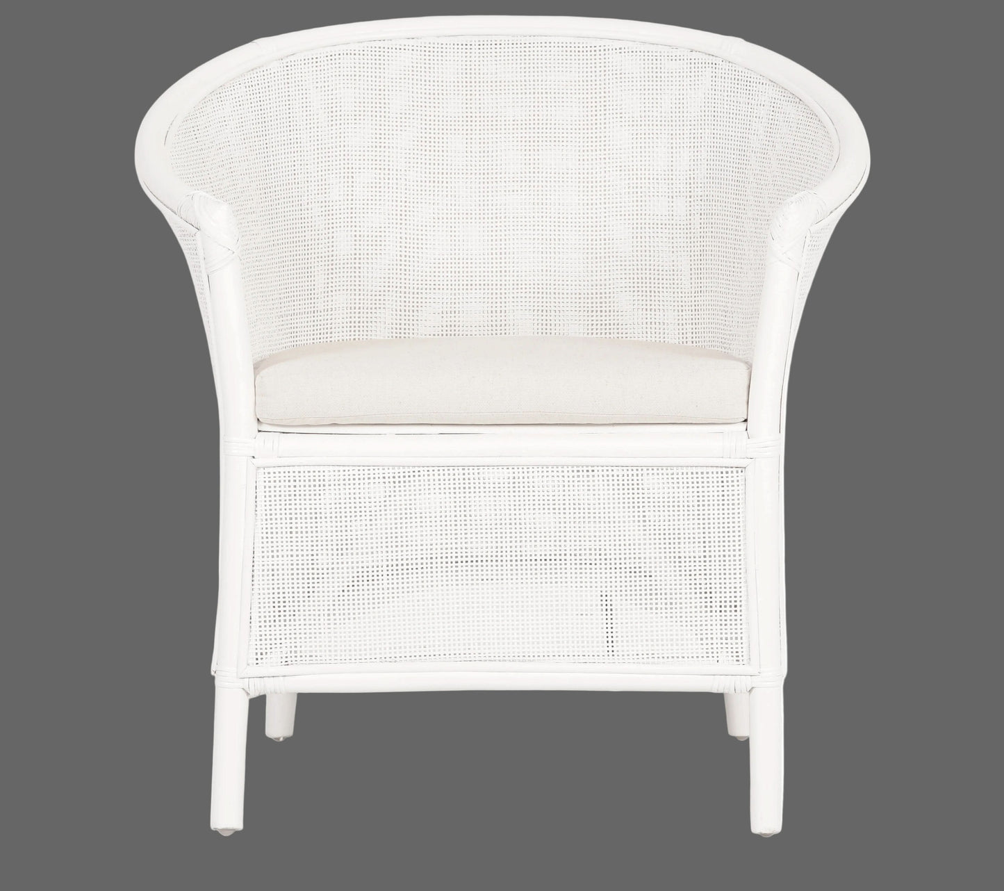 GALILEO WHITE RATTAN ARMCHAIR LOUNGE CHAIR - MyChocolateWood