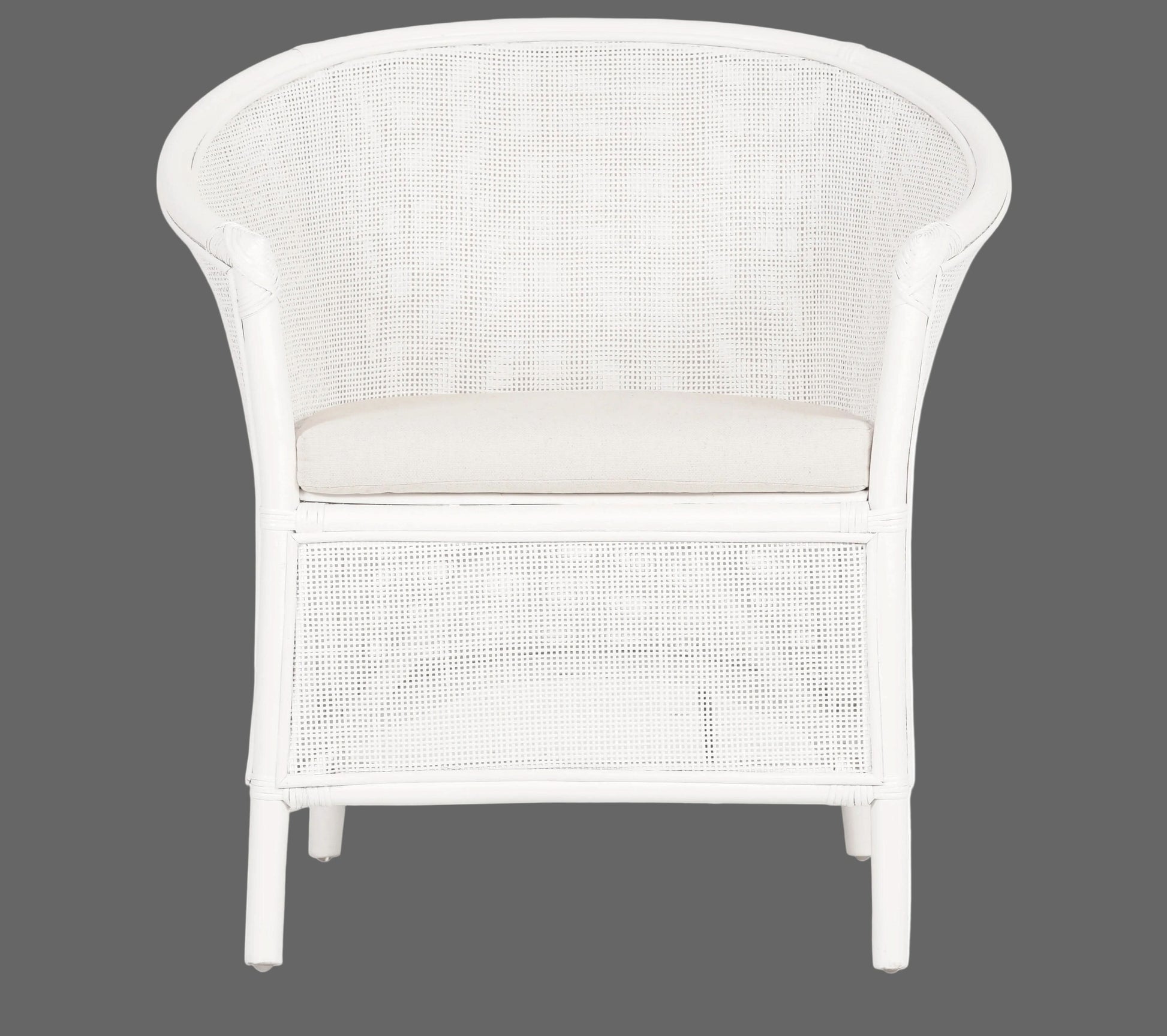 GALILEO WHITE RATTAN ARMCHAIR LOUNGE CHAIR - MyChocolateWood