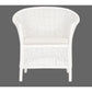 Galileo Rattan Armchair in White - Chocolate Wood