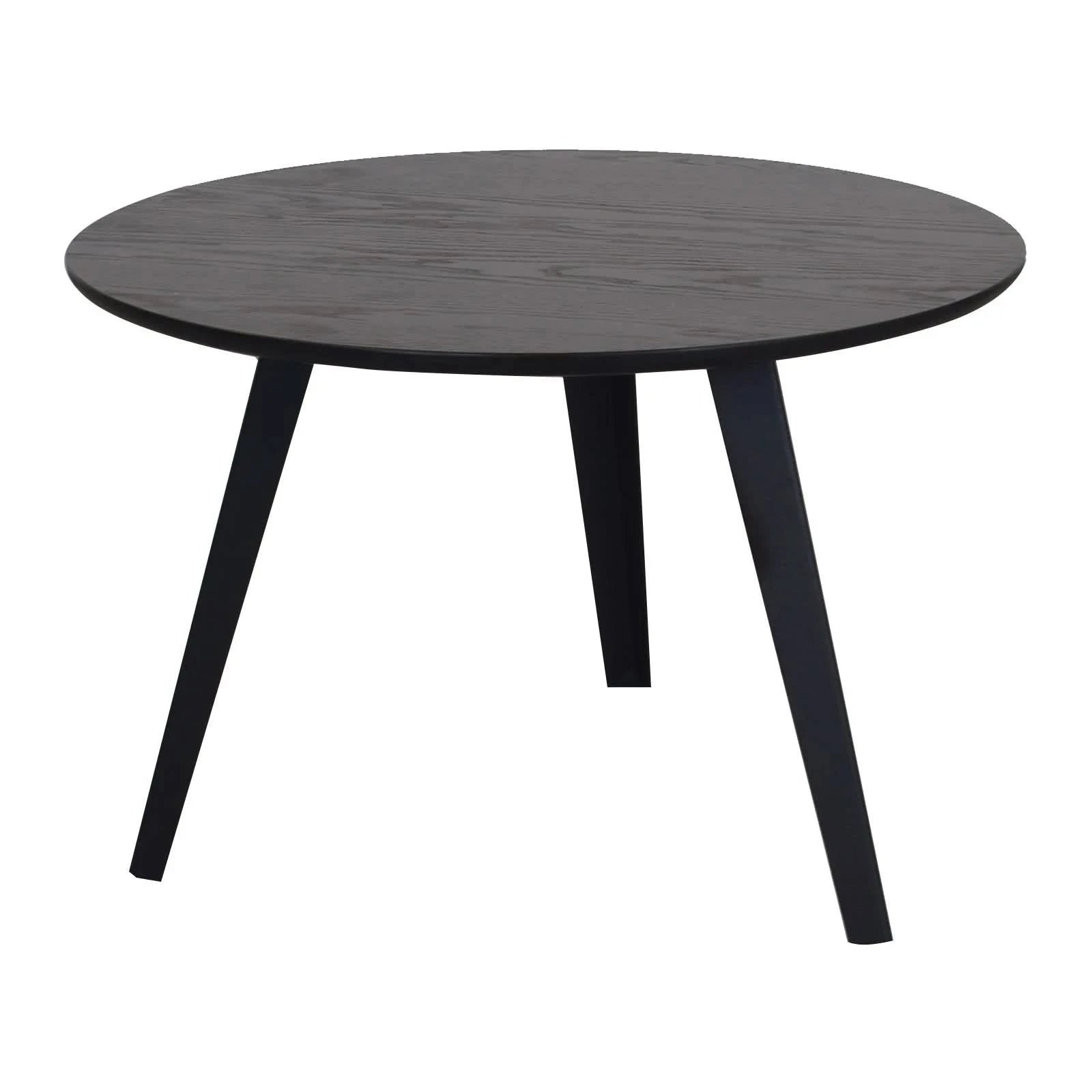 PRESWOLD ROUND LAMP TABLE SIDE TABLE BLACK - MyChocolateWood