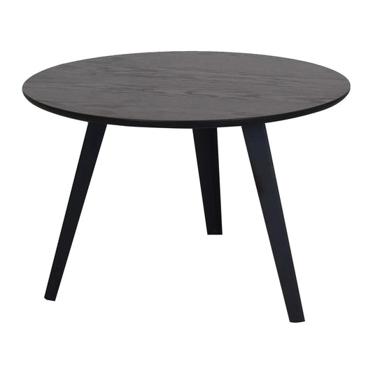 PRESWOLD ROUND LAMP TABLE SIDE TABLE BLACK - MyChocolateWood