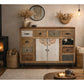 COWHIDE & MANGO HARDWOOD CHEST OF 10 DRAWERS 2 DOORS BOHO PATCHWORK  BEACHSIDE HAMPTONS - MyChocolateWood