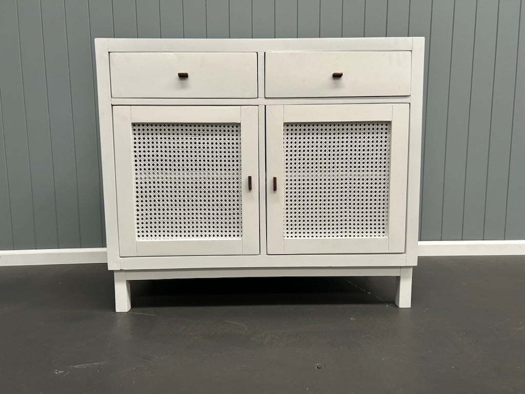 GALILEO SOLID MINDI WOOD 2-DOOR 2-DRAWER BUFFET/CUPBOARD/CABINET WHITE - MyChocolateWood