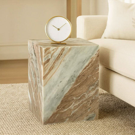 SIMA  SOLID MARBLE SIDE TABLE/LAMP TABLE/ACCENT TABLE - MyChocolateWood