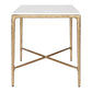 SOREN SQUARE MARBLE SIDE TABLE/LAMP TABLE - BRASS FRAME - MyChocolateWood