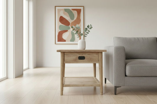 FITAN SOLID OAK LAMP TABLE/SIDE TABLE - MyChocolateWood