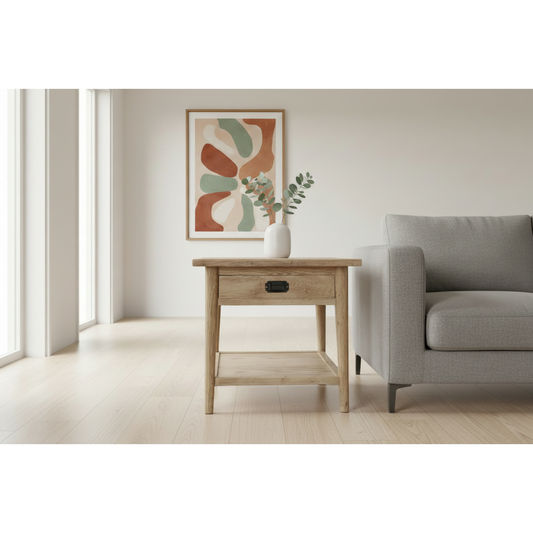 FITAN SOLID OAK LAMP TABLE/SIDE TABLE - MyChocolateWood