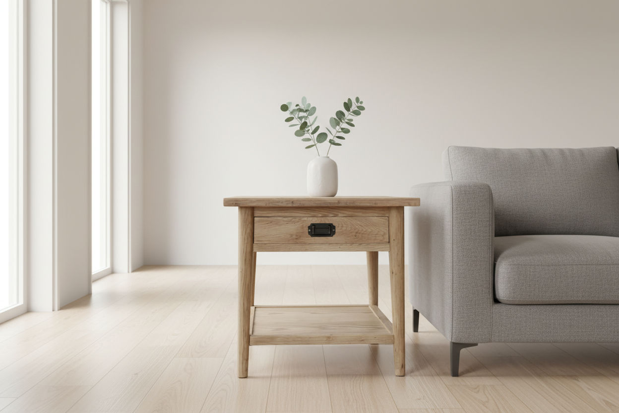 FITAN SOLID OAK LAMP TABLE/SIDE TABLE - MyChocolateWood