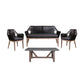 SKARA 4 PIECE OUTDOOR LOUNGE SET TIMBER LEG BLACK/GREY - MyChocolateWood