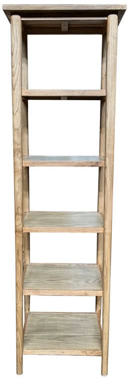 FITAN SOLID OAK SKINNY 5-SHELF BOOKCASE BOOKSHELF/DISPLAY SHELVES - MyChocolateWood